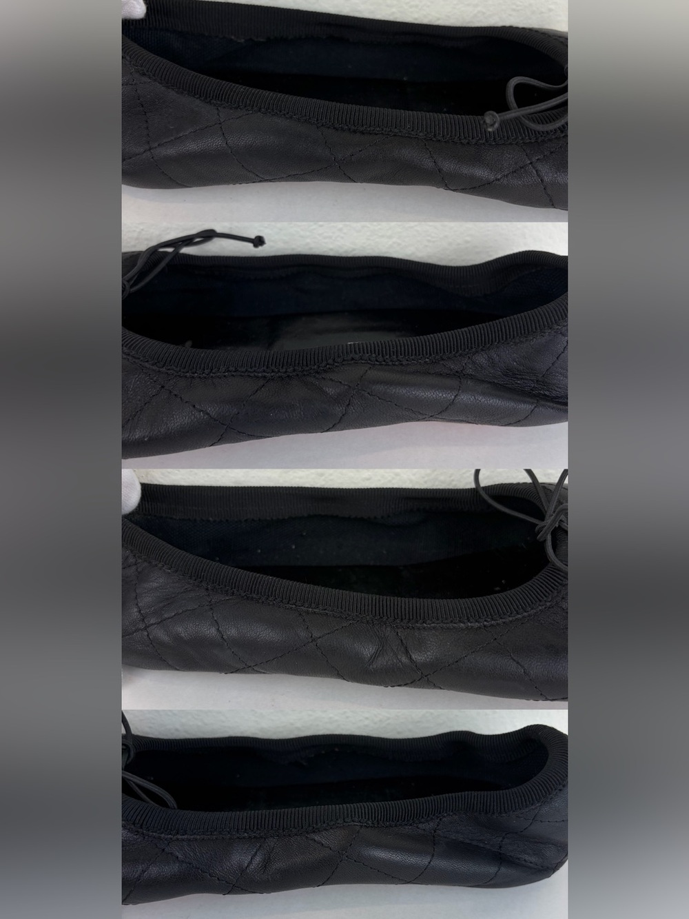 Vintage Authentic Chanel Cambon Ballet Flats ~ in Black/White Quilted Leather - Picture 16 of 17